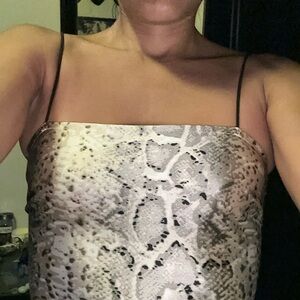 Snake silk mini dress